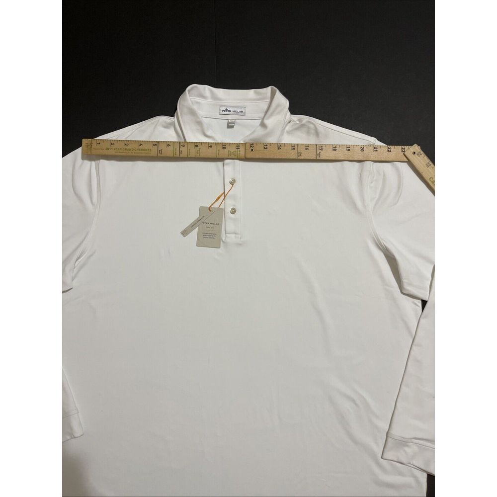 Peter Millar Men's Lyons Performance Jersey Sport White Long-Sleeve Polo Sz XXL - Picture 5 of 13